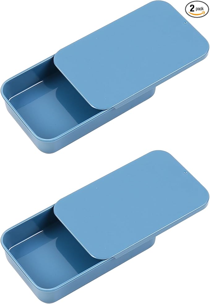 2Pack Dental Floss Portable Case,Dental Floss Dispenser,Convenient Refillable Glide Travel Adult Floss Box for Travel, Dates,Dinners and Hotels(Blue)