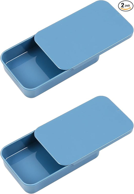 2Pack Dental Floss Portable Case,Dental Floss Dispenser,Convenient Refillable Glide Travel Adult Floss Box for Travel, Dates,Dinners and Hotels(Blue)