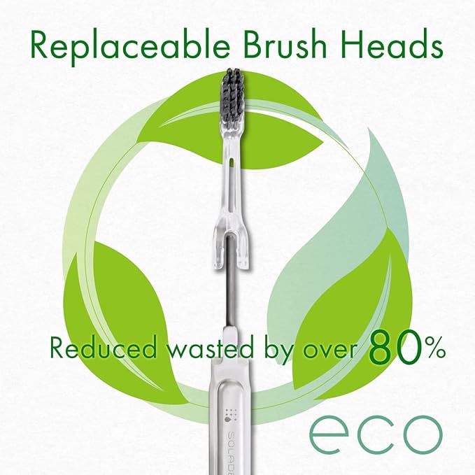 Soladey5 Ionic Toothbrush, Black, Large Solar Panels and TiO2 Semiconductor, You can Brush Without Toothpaste