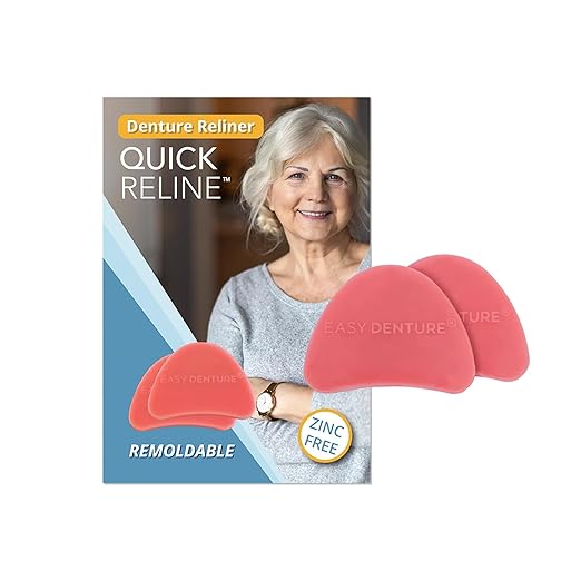 Quick Reline (Boil & Fit) Denture Reliner Kit; For Use with Full or Partial Denture, 2 Denture Reline pucks included with each kit, Remold and adjust mulitple times, Zinc-free, No More Loose Dentures!