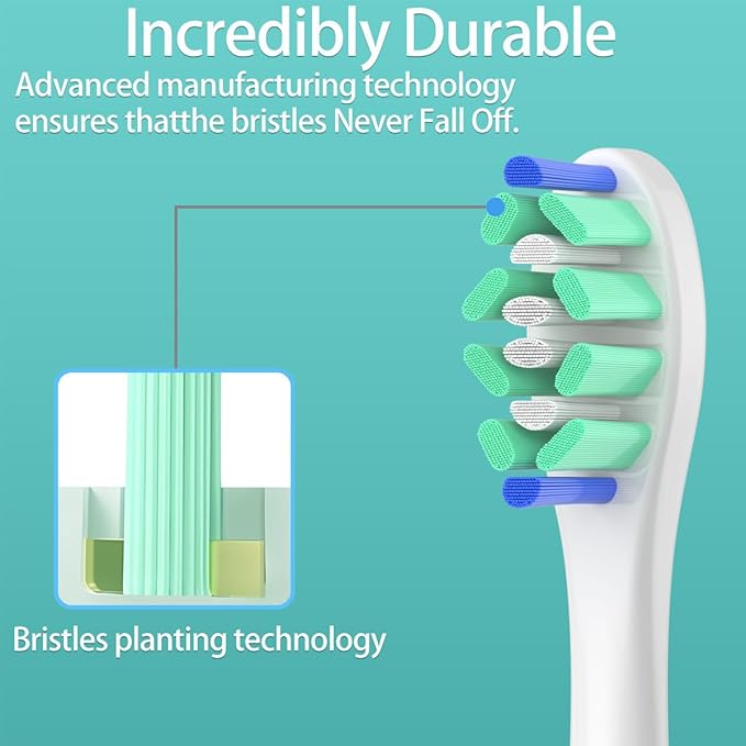 Replacement Heads Compatible with Sonicare Toothbrush, Replacement Brush Head for Philips Sonicare Electric Toothbrush 4100 5100 6100 9900 C2 W3 and More Click-on Handles 12 White