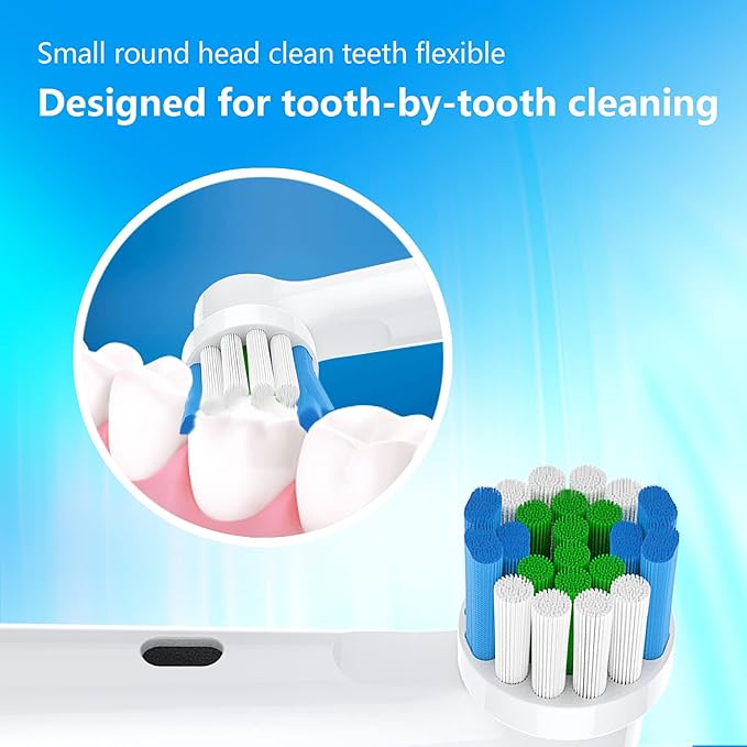 Replacement Toothbrush Heads Compatible with Oral B Electric Toothbrushes, 4 Count, Small Round Head for Pro Series, Refills for Braun Model 3756 3757 3744 3765 4729 4731