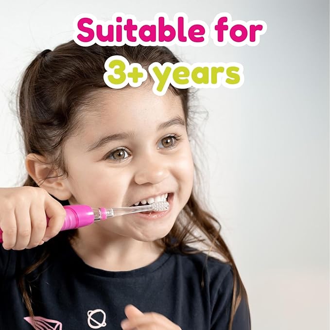 Brush-Baby - Kids Replacement Brush Heads for KidzSonic Electric Toothbrushes, 3+ Years - DeepClean Replaceable Toothbrush Heads with LED - Pack of 4