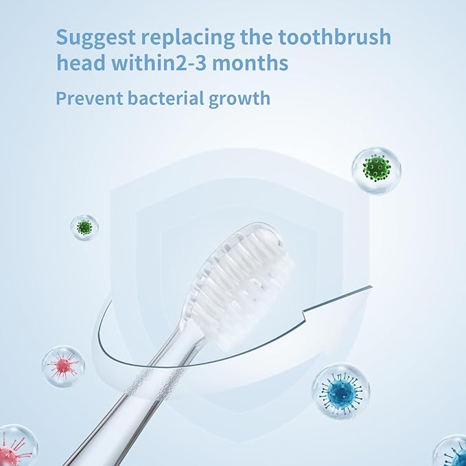 Baby Electric Toothbrush Replacement Heads Compatible with Seago SG-513/SG-977/EK6, Compatible with Dada-Tech-BB1/977/K6, Compatible with Brush-Baby WildOnes/KIDZSONIC(Over 3 Years)