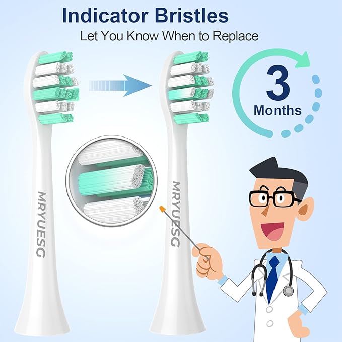MRYUESG Toothbrush Replacement Heads Compatible with Philips Sonicare, 10 Pack, MRYUESG Electric Brush Head for Phillips Plaque Control