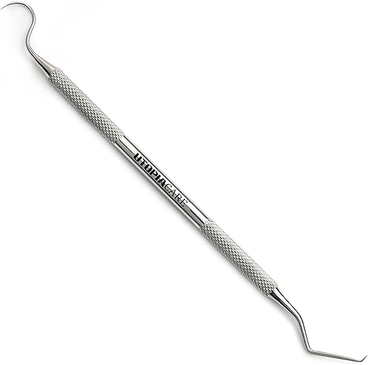 Utopia Care Dental Tools Professional Plaque Remover Teeth Cleaning Tool, Dental Pick Stainless Steel, 6.5 Inch Double Sided Tartar Scraper Hard Plaque Remover Metal Tooth Picks Dentist, Oral Care