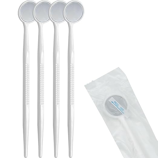 2000 PCs Dental Grade Disposable Dental Mouth Mirrors by Omnia ONE | Oral Dental Mirror Plastic Dental Instrument | Anti Fog Mouth Glass Mirror for Teeth with Handles Plastic Tooth Mirror