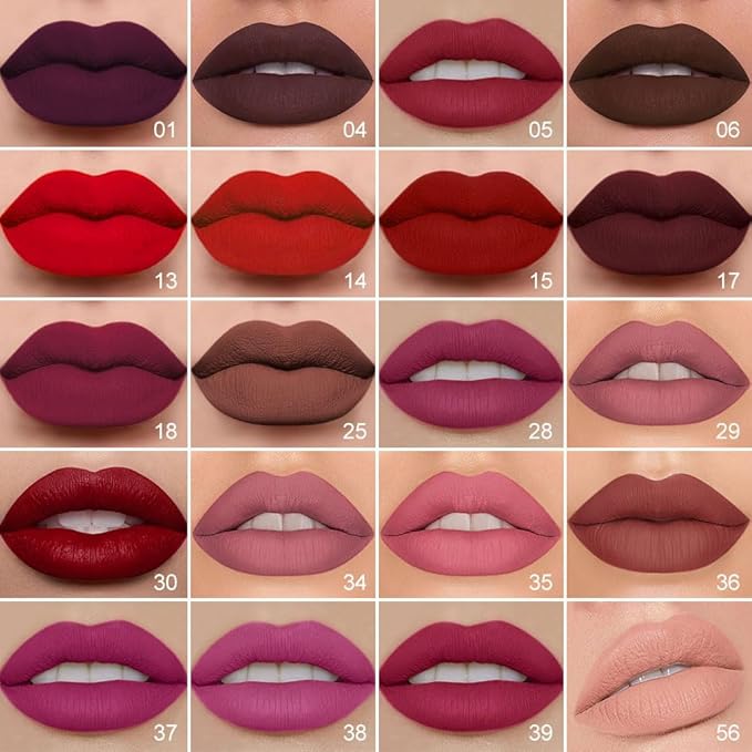 1Pcs 2 in 1 Dark Deep Brown Chocolate Matte Lip Liner and Liquid Lipstick Stain Makeup Set for women, Long Lasting Smudge Proof Lip Tint Matte Finish Lip Gloss for All-Day Color Hold Easy to Use 06#