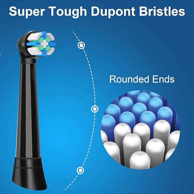 12 Pack iO Replacement Heads Compatible with Oral B iO, for Oral B iO 2/3/4/5/6/7/8/9/10 Series Toothbrushes, Medium Bristles, Soft Yet Effective, Black/White