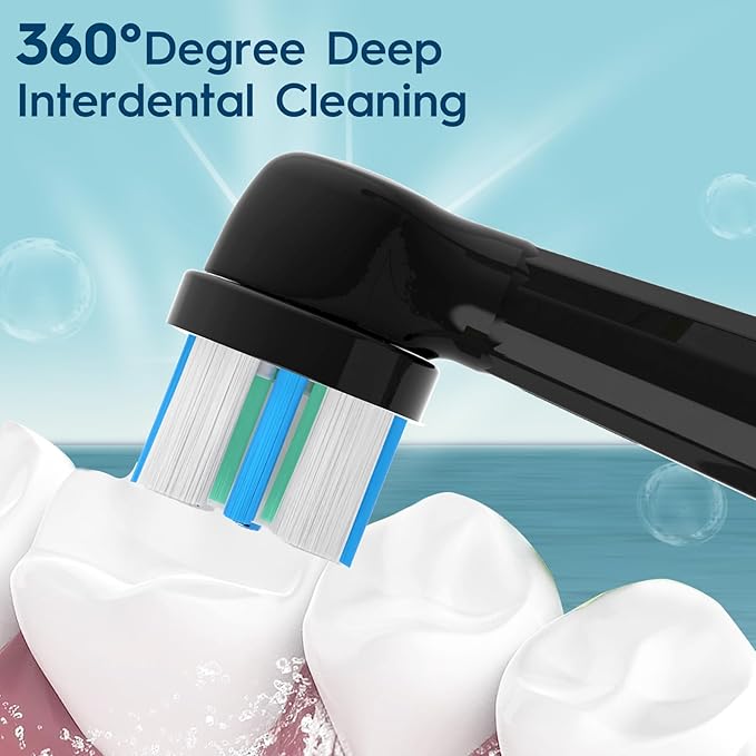 Replacement Heads Compatible with Oral B iO 3 4 5 6 7 8 9 10 Series Electric Toothbrush,Toothbrush Heads Compatible with Braun Oral B iO Replacement Heads with Medium Bristles,Black