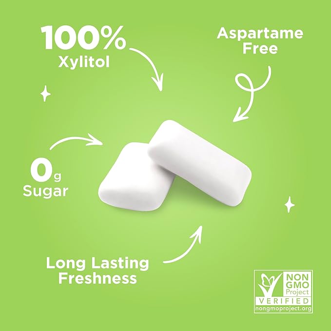 PUR Gum | Aspartame Free Chewing Gum | 100% Xylitol | Natural Coolmint Flavored Gum, 55 Pieces (Pack of 3)