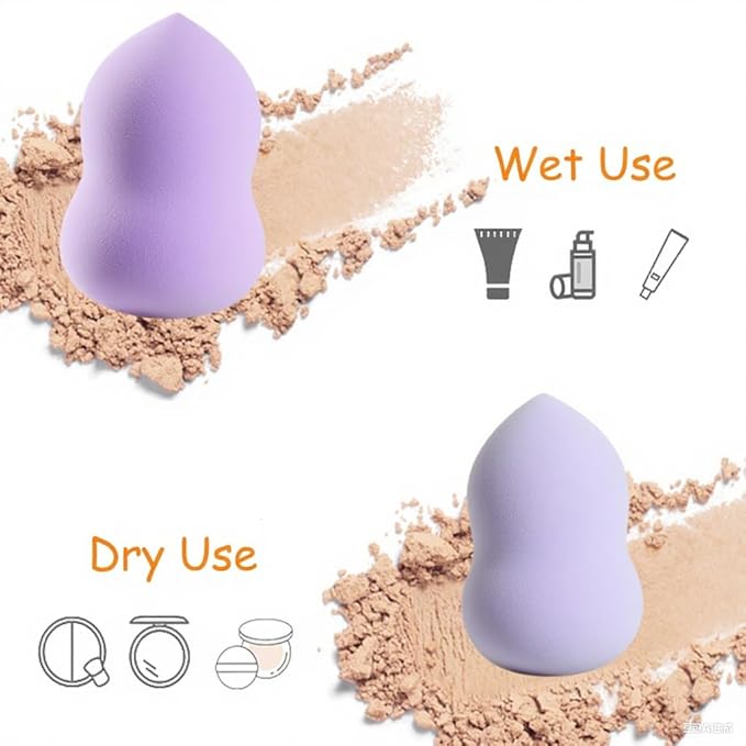 15 Pcs Makeup Sponges Set - 3 Shapes Beauty Blender Kit for Liquid, Cream & Powder Foundation, Concealer - Multi-Colored Soft Cosmetic Sponges (Pink/Nude/Purple/Green/Blue)