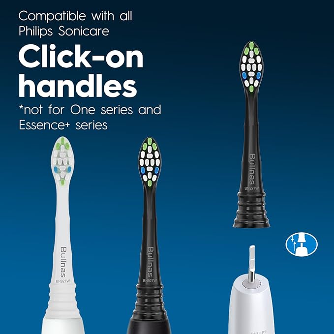 Replacement Toothbrush Heads Compatible with Philips Sonicare, Brush Head for Phillips Sonicare C-1 C-2 4100 5100 5300 6100 Electric Toothbrushes, White/Black, 12 Count