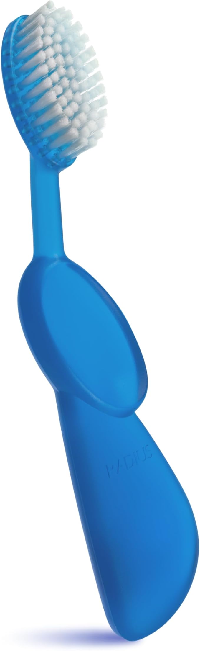 RADIUS Toothbrush Original Big Brush, BPA Free and ADA Accepted, Right Hand, Blue Brush and Blue Case