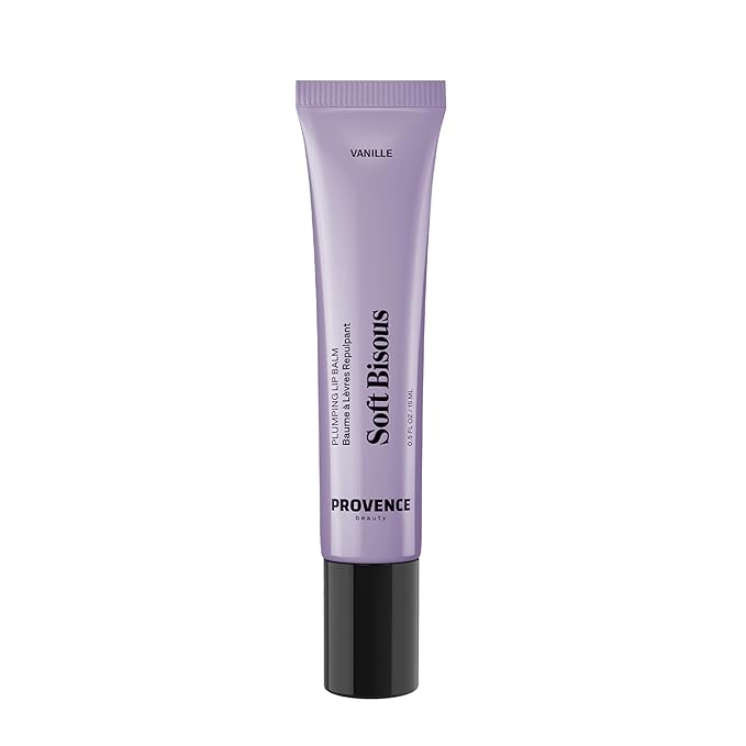 Provence Beauty Soft Bisous Plumping Lip Balm – Hydrating Lip Care Treatment with Tripeptide-1, Hyaluronic Acid & Shea Butter – Anti-Aging Lip Balm that Smooths, Softens & Plumps Dry Lips – 0.5 fl oz