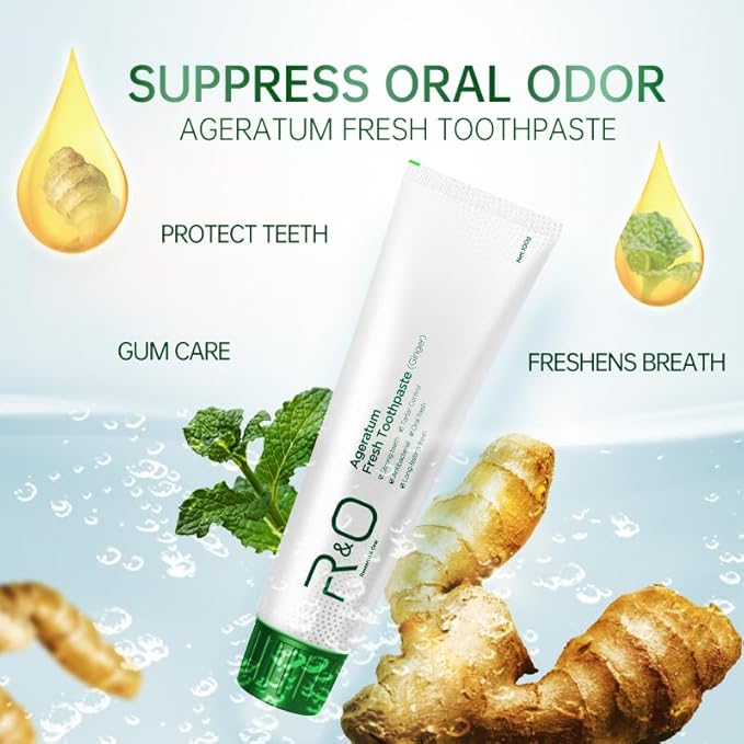 R&O Ginger Mint Fresh Toothpaste, 3.53 oz - A Miracle for Oral Hygiene, Maintains Fresh Breath, Relieves Oral Discomfort, Removes Dental Plaque (3)