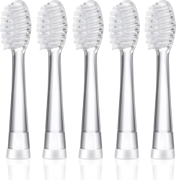 Baby Electric Toothbrush Replacement Heads Compatible with Seago SG-513/SG-977/EK6, Compatible with Dada-Tech-BB1/977/K6, Compatible with Brush-Baby WildOnes/KIDZSONIC(Over 3 Years)