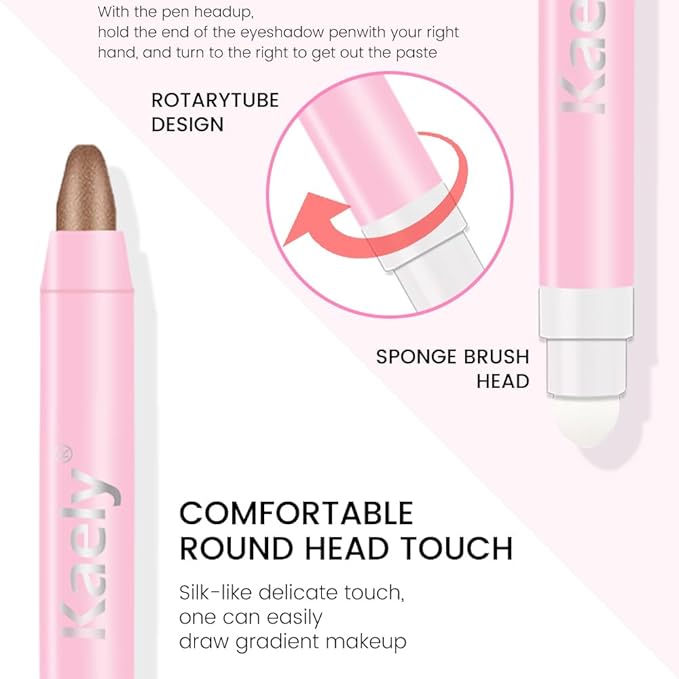 2-in-1 Cream Eyeshadow & Highlighter Stick, Waterproof Cocoa Shimmer Eye Shadow Pencil for Women, Long-Lasting Pigmented Makeup, sombras para ojos 17