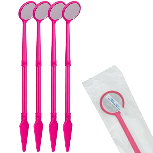 2000 PCs Dental Grade Disposable Dental Mouth Mirrors with Spatula Handle by Omnia ONE | Fog-Free, Dual-Purpose Design – Clear Visibility & Tongue Retraction – Ideal for Exams & Procedures