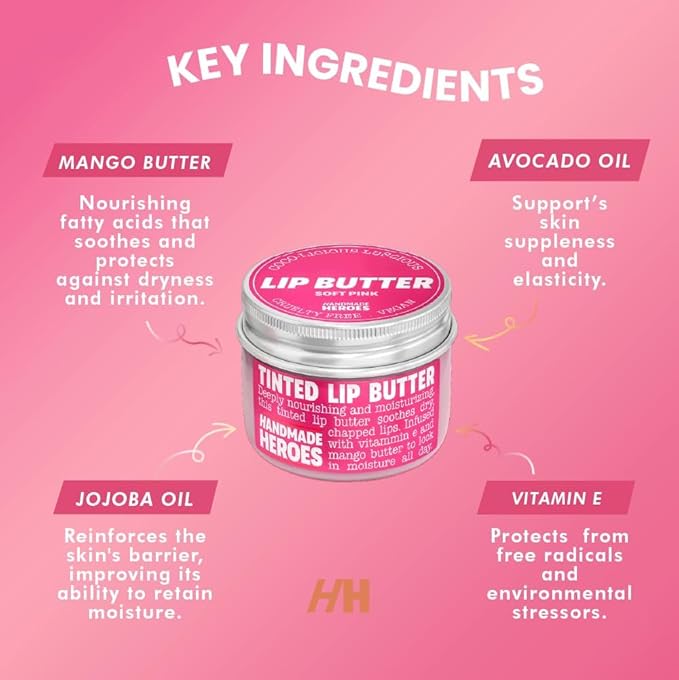 100% Natural Tinted Lip Butter Sleeping Lip Mask Clean Petroleum Free Lip Moisturizer and Conditioner for Dry Lips Intensive Lip Balm and Lip Therapy Skin Care with Mango butter (Light Pink)
