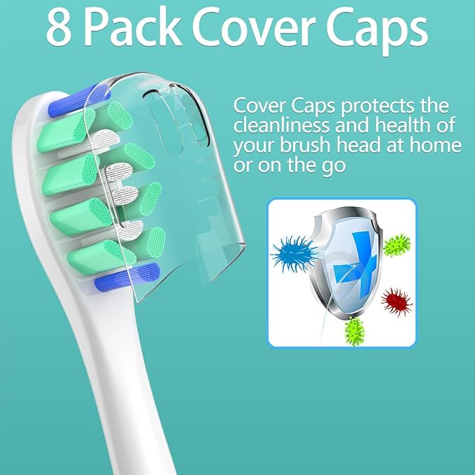 Replacement Heads Compatible with Sonicare Toothbrush, Replacement Brush Head for Philips Sonicare Electric Toothbrush 4100 5100 6100 9900 C2 W3 and More Click-on Handles 12 White