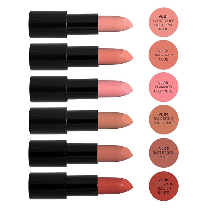 Radiant Professional Advanced Care Lipstick - Ultra Nourishing, Moisturizing Long Lasting Matte Lipstick With Vitamin E- UVA UVB Filters For Sun Protection- VELVET (01 CANTALOUPE - LIGHT PINK NUDE)