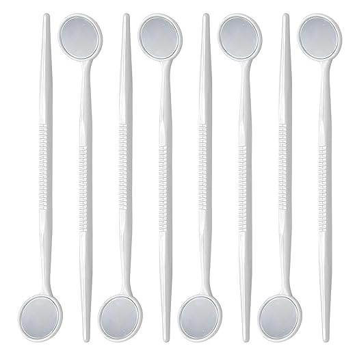 2000PCs Dental Mouth Mirrors by JEVOLVE | White Oral Dental Mirror for Crafting, Jewelry Making, Painting, Model Building, and DIY Projects – Clear Reflection, Easy Handling, Multi-Purpose