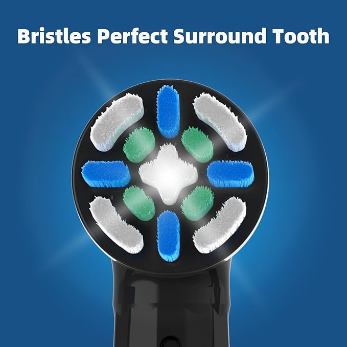 12 Pack iO Replacement Heads Compatible with Oral B iO, for Oral B iO 2/3/4/5/6/7/8/9/10 Series Toothbrushes, Medium Bristles, Soft Yet Effective, Black/White