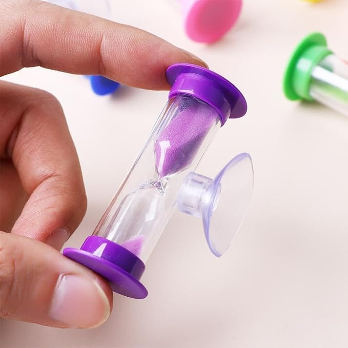 Pink 2 Minute Plastic Sand Timer Hourglass Sand Clock with Suction Cup Time Funnel Shower Timer Tooth Brushing Time Reminder Timers Thermometers and Timers, Decorations