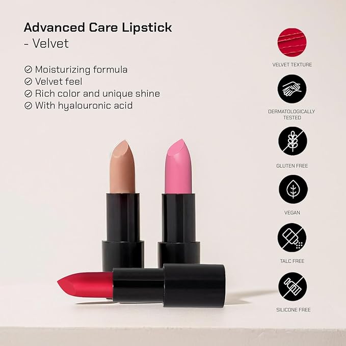 Radiant Professional Advanced Care Lipstick - Ultra Nourishing, Moisturizing Long Lasting Matte Lipstick With Vitamin E- UVA UVB Filters For Sun Protection- VELVET (05 RUST – BROWN NUDE)