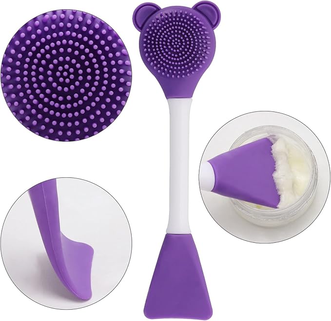 Tbestmax Manual Facial Brush Skin Cleansing Cleaner, Silicone Facial Scrubber, 2-in-1 Skin Care Face Wash for Deep Pore Exfoliation Massaging 10 Pcs