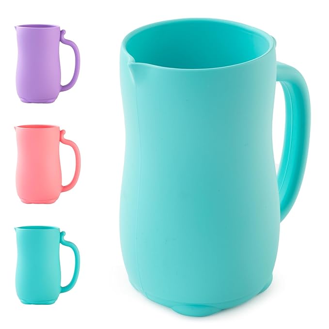 Baby Bath Rinse Cup Shower Shampoo Bowl Water Bath Bucket, Toddler Bath Toys Cup Water Containers Wash Essentials (Cat-Turquoise)