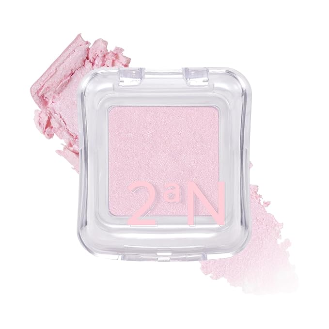 2aN Pure Glash Highlighter – Glass-Like Sheen Powder Highlighter for a Natural, Radiant Glow | Buildable, Long-Lasting, Lightweight Formula (PINKBELL, 0.8oz)