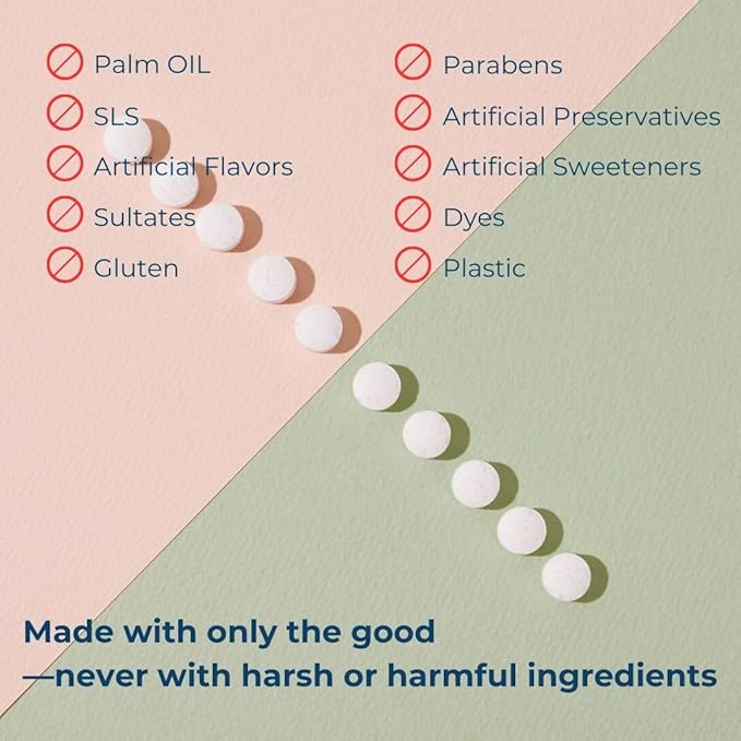 Smile More Toothpaste Tablets with Fluoride & nHAp - Vegan, Enamel Strengthening, Zero Waste, Paper Refill, 248 Tablets, Cool Mint, 4 Month Supply, Travel-Friendly