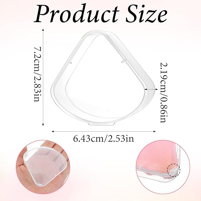 12 PCS Triangle Powder Puff Holder Cases Clear Makeup Sponge Protective Container Portable Cosmetic Puff Box Travel Beauty Blender Holder Clear Reusable Dust Proof Protective