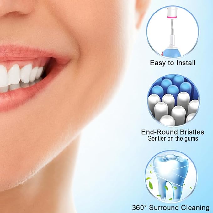 16pcs Replacement Brush Heads Compatible with Oral B Electric Toothbrushes. Pack of 4 Precision Clean,4 Cross Clean,4 3D Whitening Clean and 4 Sensitive Clean
