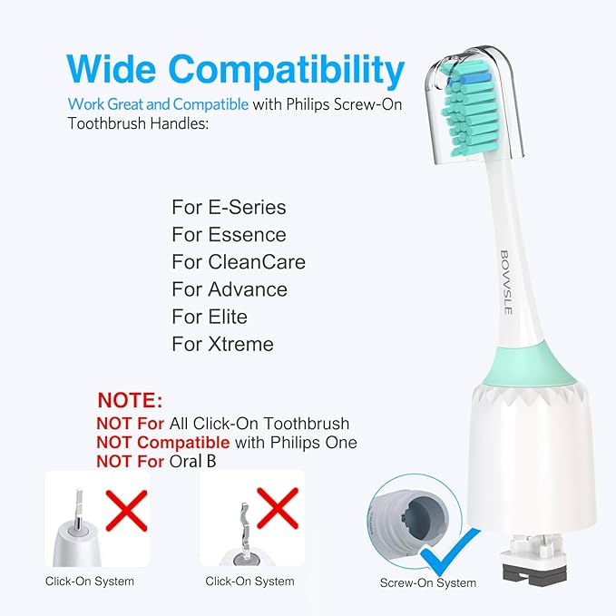 Replacement Toothbrush Heads for Philips Sonicare Replacement Heads E-Series, Essence, Xtreme, Elite, Electric Replacement Brush Head for Phillips Sonicare, for Philips Sonic Care Toothbrush,4 Pack.