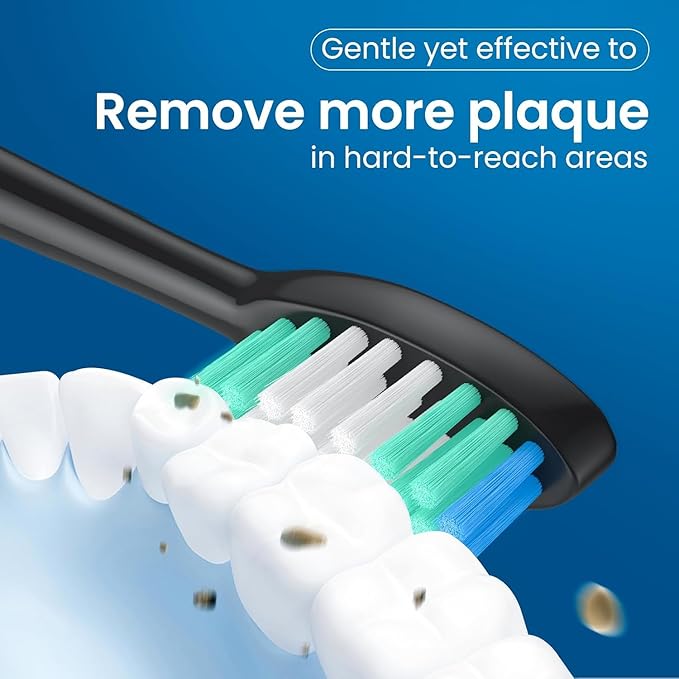 Replacement Toothbrush Heads 20 Pack Compatible with AquaSonic Black Series, Vibe Series, and Duo Series Pro Electric Toothbrush, Black