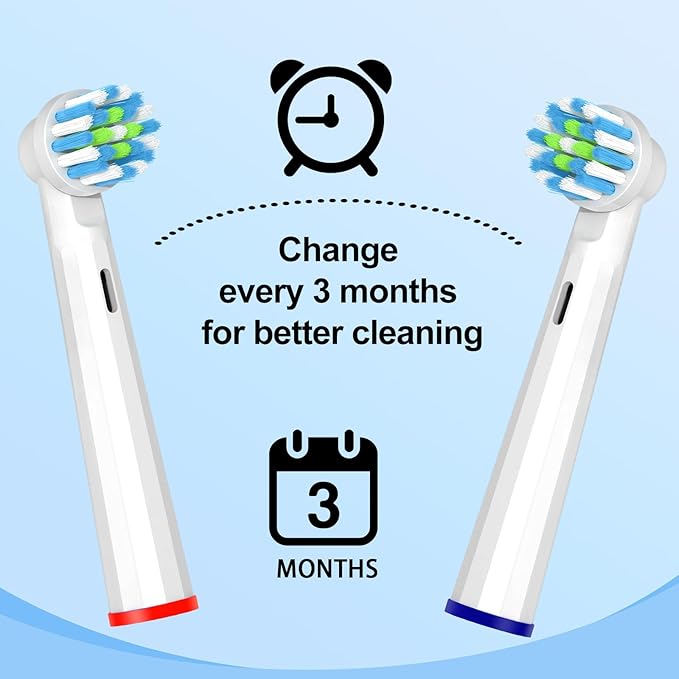 16 Count Replacement Heads Compatible with Oral B Braun for Teeth Clean, Brush Heads Compatible with Oral B Pro 1000/500/Genius x Electric Toothbrush Heads (White)