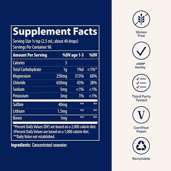Trace Minerals ConcenTrace Trace Mineral Drops | Supports Energy, Digestion, Bone Health & Hydration, 70+ Ionic Trace Minerals w/ Magnesium, Chloride & Potassium | Keto, Vegan & Non-GMO | 192 Serving