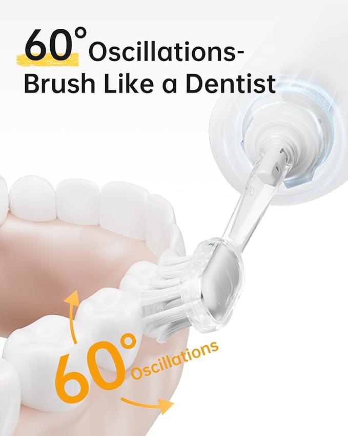 Laifen Wave Special Electric Toothbrush, New 2025 Version Oscillation & Vibration Sonic Electric Toothbrush for Adults with App, 2 Brush Heads, IP68 Waterproof Travel Powered Toothbrush (Matte White)