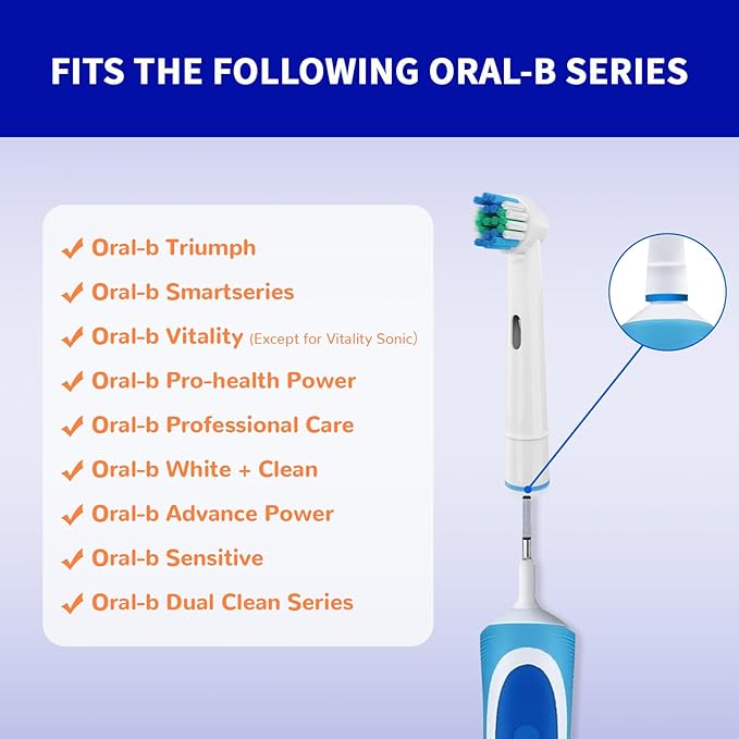 16 Pack Replacement Heads Compatible with Oral B Braun Electric Toothbrush Pro 1000/9000/ 5000/3000/8000