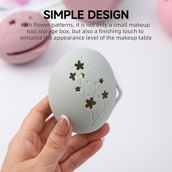 2 Pcs Makeup Sponge Holder,Beauty Blender Case, Powder Puff case, Beauty Blender Holder for Travel(Pink)