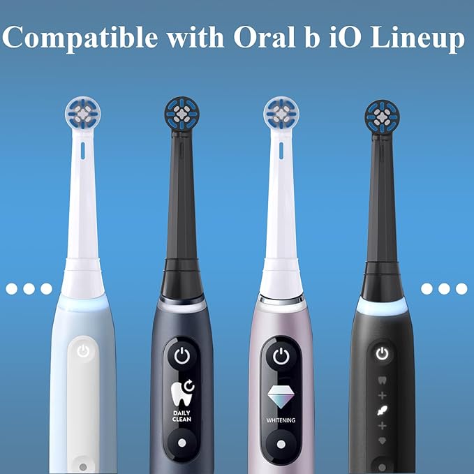 Replacement Toothbrush Heads Compatible with Oral b iO 3/4/5/6/7/8/9/10 Series Electric Toothbrush, Premium Grade Bristles, White, 8 Pack