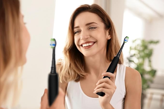 Replacement Toothbrush Heads Compatible with Philips Sonicare ProtectiveClean 4100 5100 5300 6100 Electric Toothbrushes, W Replacement Head for Sonicare, Black/White, 4 Count