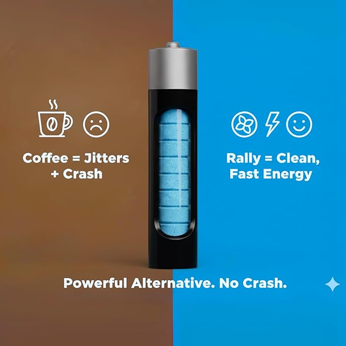 Rally Caffeine Mints, 60 Milligram, Instant Energy, Fresh Breath, Caffeinated, 0 Sugar, Natural Peppermint, Cinnamon, Wintergreen Variety Pack (3 Packs, 30 Mints)