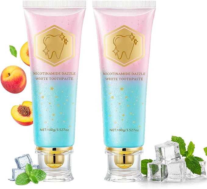 2PCS Niacinamide Whitening Toothpaste, Intensive Stain Removal & Teeth Brightening for Fresh Breath, Deep Cleaning, Enamel Safe & Gum Care (2 Pack)