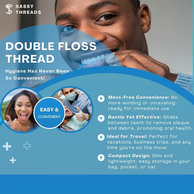 3-in-1 Complete Dental Care Set (5 Pack - 250 Count): Double Thread Floss Picks, Toothpicks, and Tongue Scraper - Your Oral Hygiene Solution with Disposable Floss Sticks for On The Go or Travel