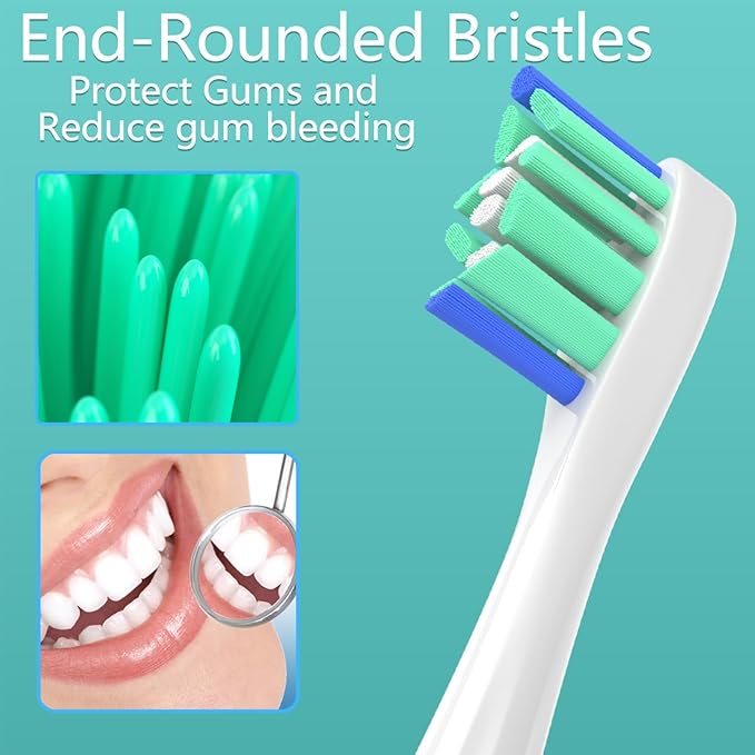 Replacement Heads Compatible with Sonicare Toothbrush, Replacement Brush Head for Philips Sonicare Electric Toothbrush 4100 5100 6100 9900 C2 W3 and More Snap-on Handles White