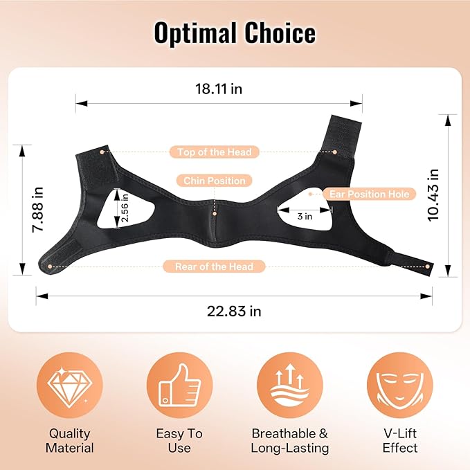 2PCS Chin Straps for Sleeping, Anti Snore Chin Strap to Keep Mouth Closed, Breathable & Ajustable for Men and Women
